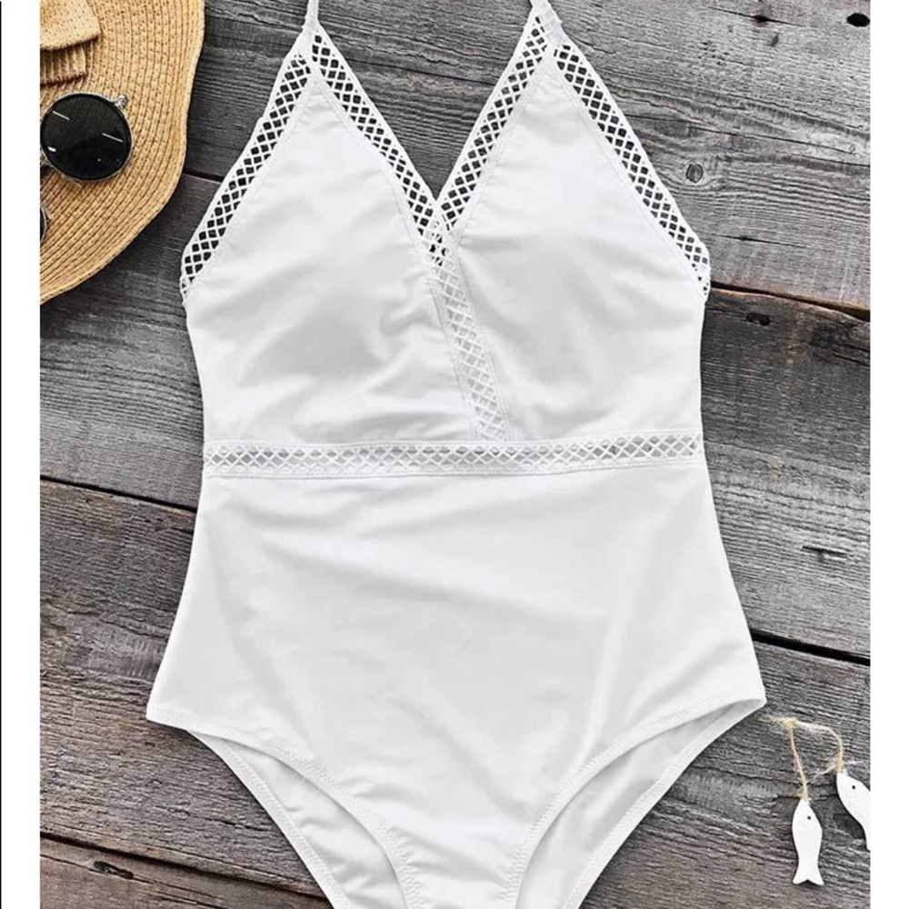 White one piece swimsuit